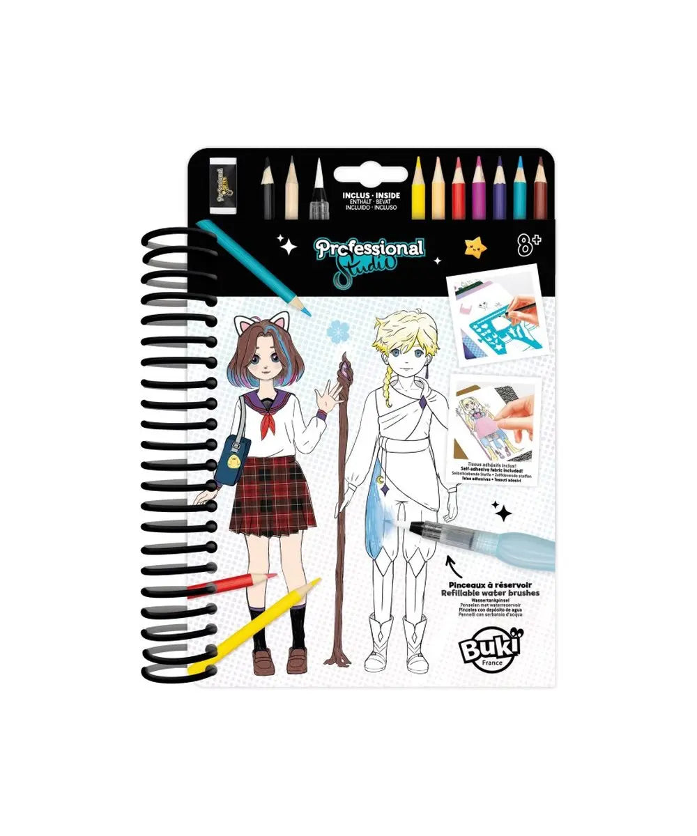 Carnet de mode - Manga Buki vu de face sur fond clair