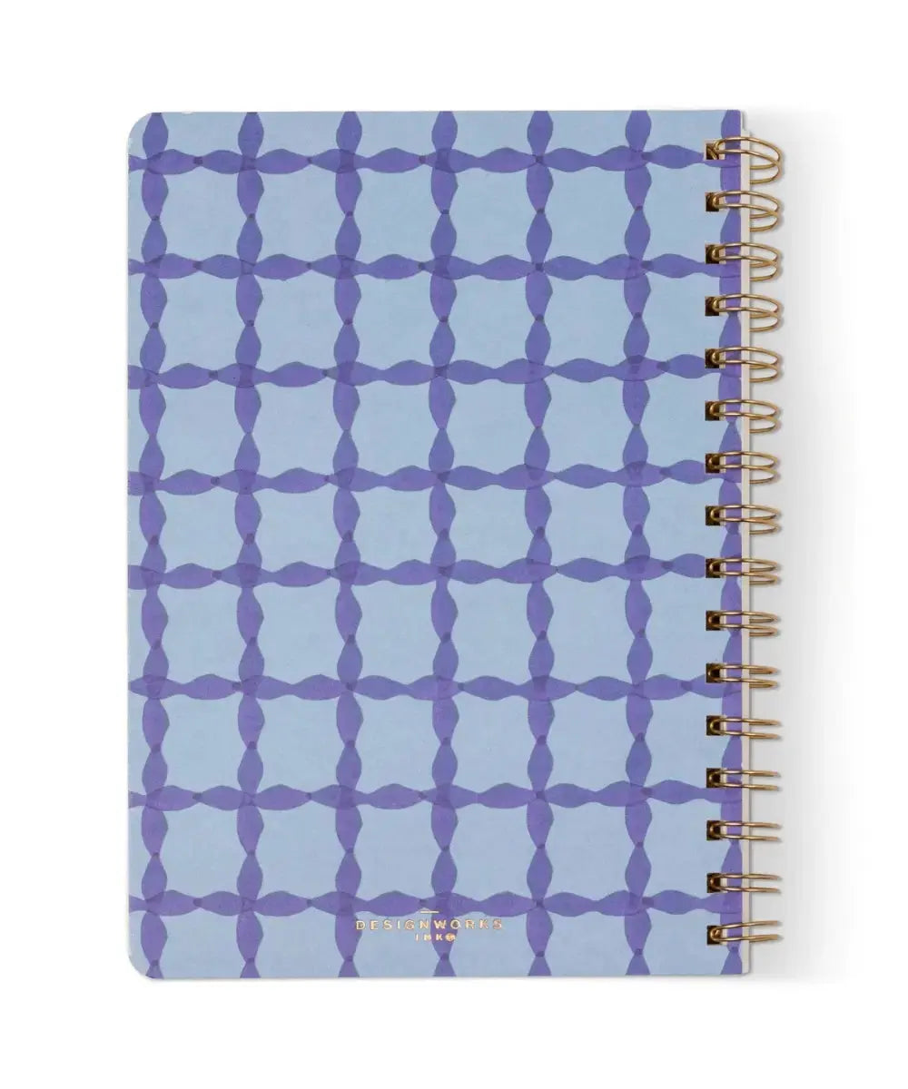 Dos du carnet A5 Tulip Blue Lattice de Designworks