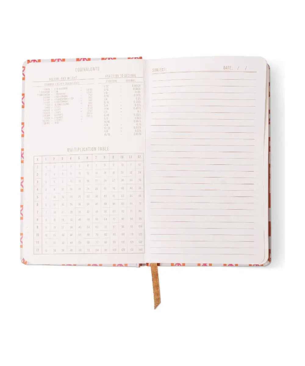 Carnet Tulip - Carreaux Orange Designworks détail produit sur fond blanc