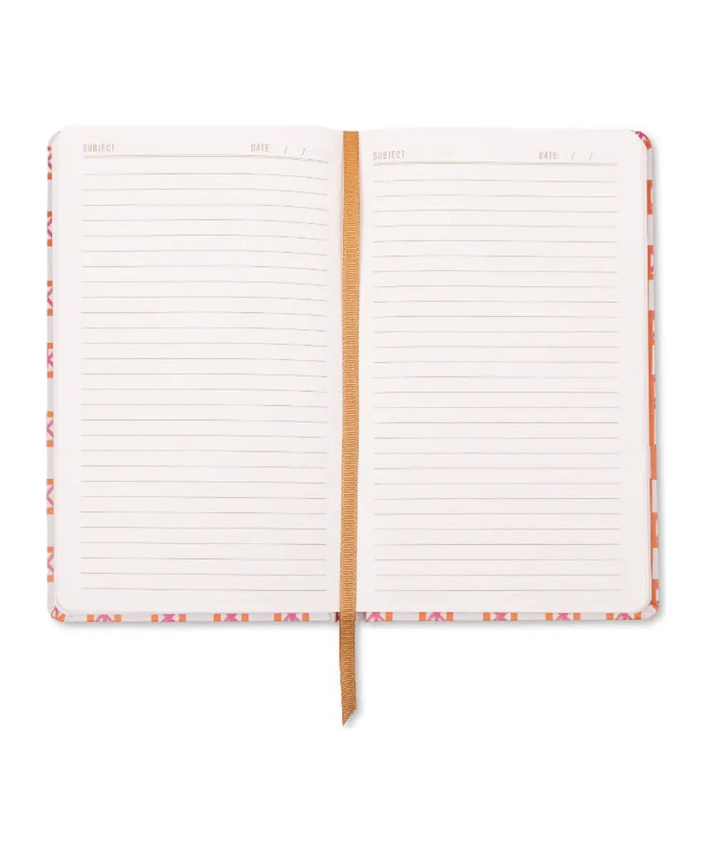Carnet Tulip - Carreaux Orange Designworks détail produit sur fond blanc