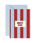 Carte postale bleue et rouge avec inscription graphique Best Dad de la marque Ma Petite Vie