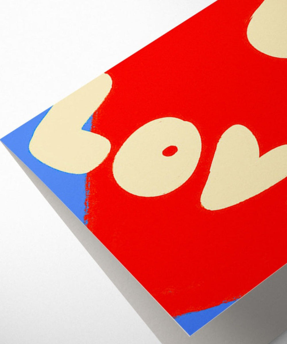 Carte de voeux Big Love de 1973 accompagnée de son enveloppe associée
