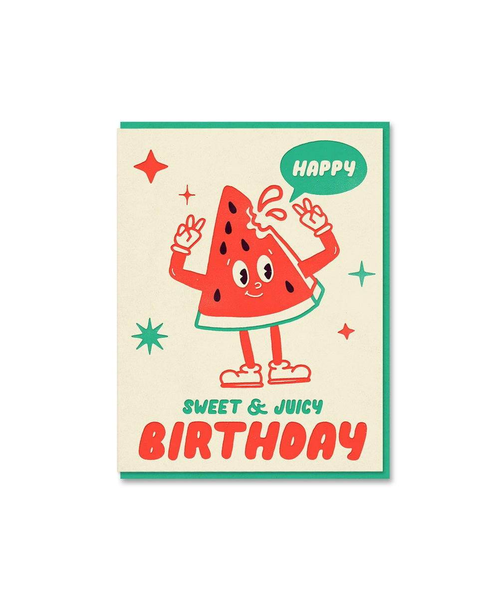 Carte d'anniversaire Pastèque de la collection The Toonies