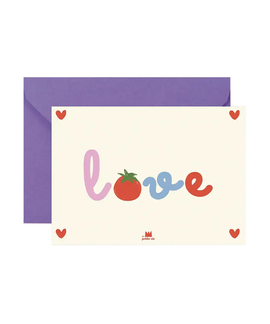 Carte cadeau postale multicolore avec illustration graphique originale de tomate de la marque Ma Petite Vie