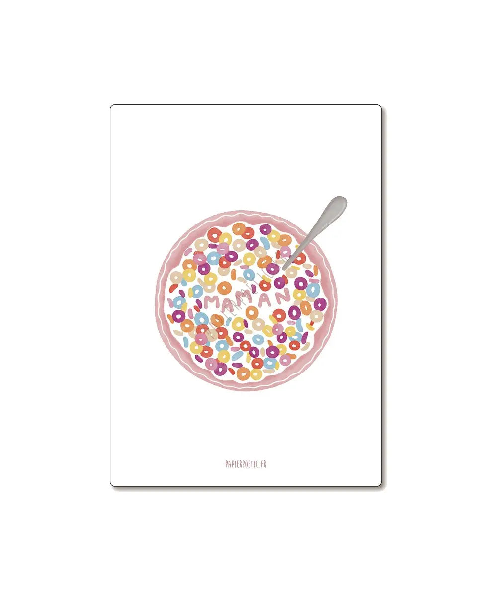 Carte Postale "Bol de céréales Maman" | Papier Poetic - Carte Postale Bol de céréales Maman de la marque française Papier Poetic