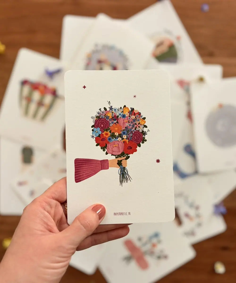 Carte Postale "Bouquet de fleurs" | Papier Poetic - Carte Postale Bouquet de fleurs de la marque française Papier Poetic