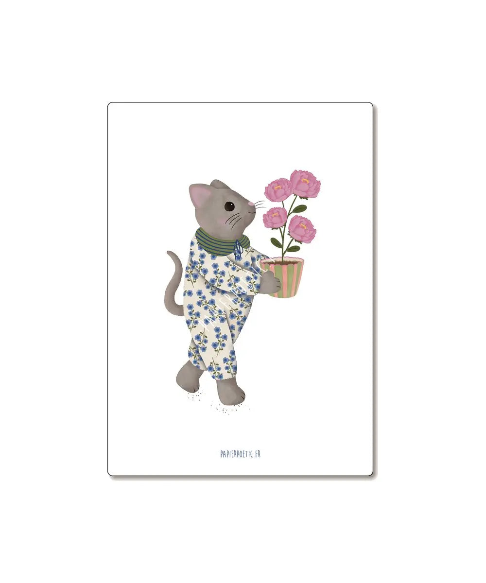 Carte Postale "Chat de fête" | Papier Poetic - Carte Postale Chat de fête de la marque française Papier Poetic