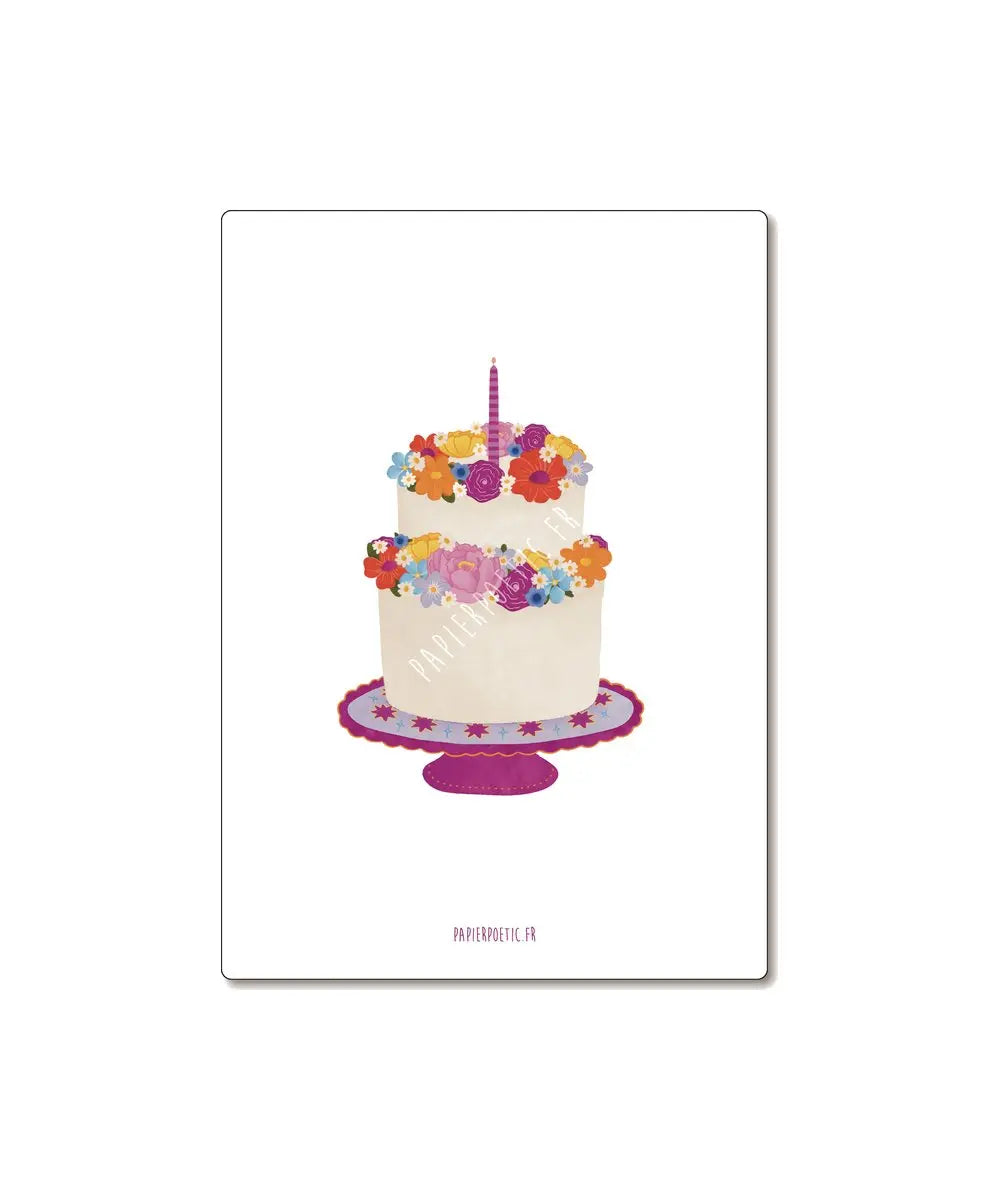 Carte Postale "Gâteau fleuri" | Papier Poetic - Carte Postale Gâteau fleuri de la marque française Papier Poetic