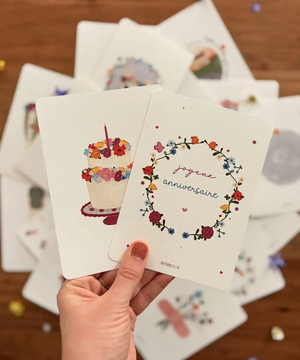 Carte Postale "Gâteau fleuri" | Papier Poetic - Carte Postale Gâteau fleuri de la marque française Papier Poetic