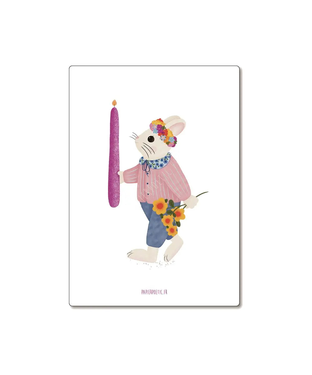 Carte Postale "Lapin de fête" | Papier Poetic - Carte Postale Lapin de fête de la marque française Papier Poetic