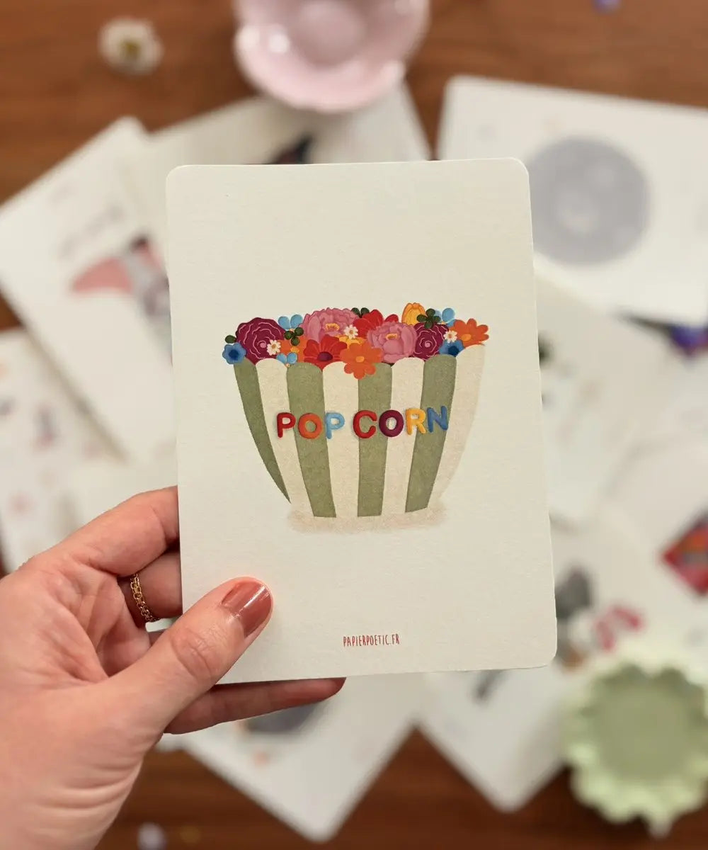 Carte Postale "Pop corn de fleurs" | Papier Poetic - Carte Postale Pop corn de fleurs de la marque française Papier Poetic