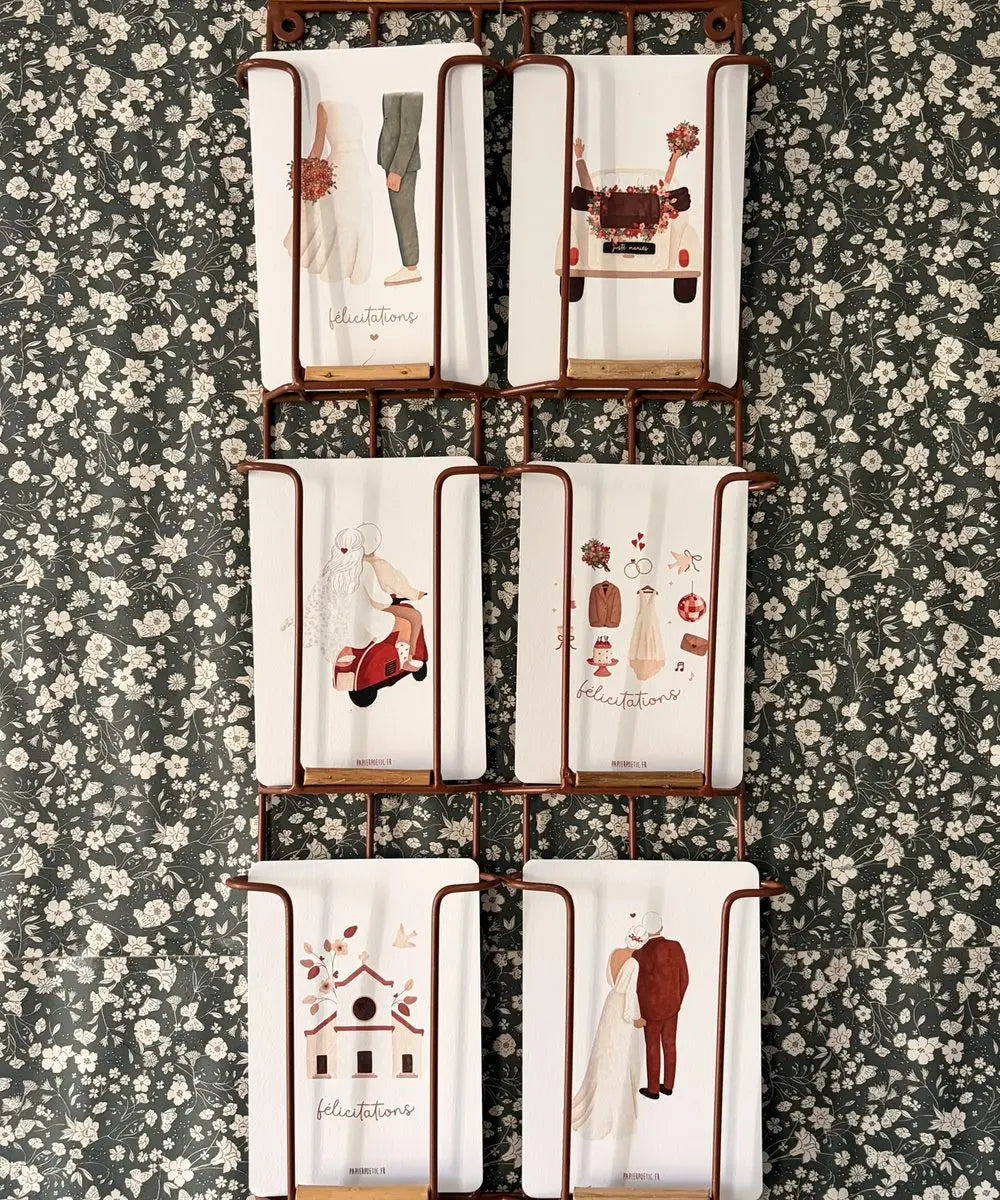 Carte Postale "Silhouettes des mariés sauge" | Papier Poetic - Carte Postale Silhouettes des mariés sauge de la marque française Papier Poetic