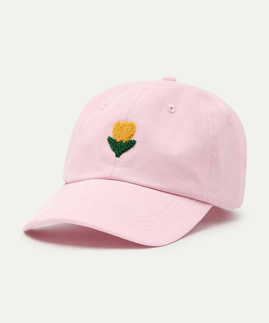 Casquette rose broderie tulipe de Compañía Fantástica