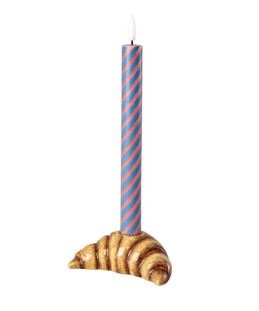 Bougeoir en céramique émaillée en forme de croissant au beurre de la marque danoise RICE