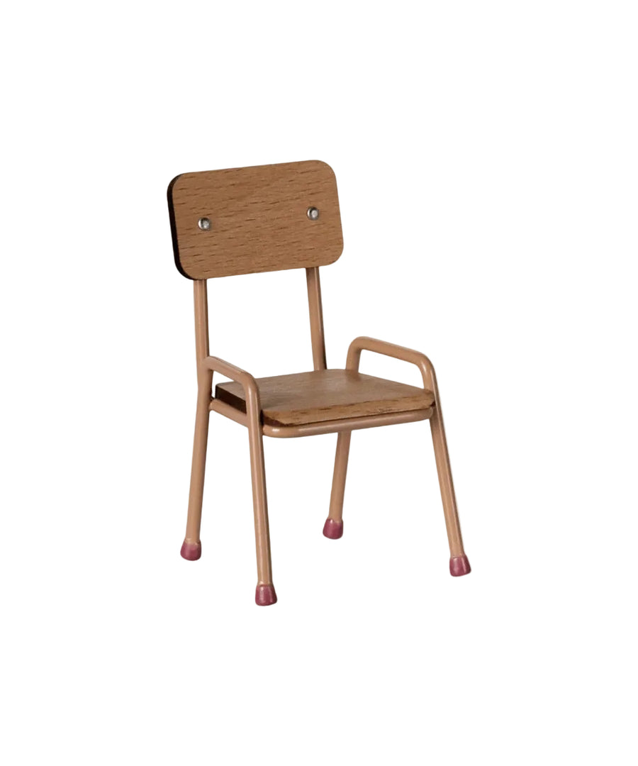 Chaise miniature en metal rose dark powder pour souris maileg.