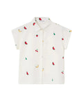 Chemise blanche broderie salade de fruits de Compañía Fantástica
