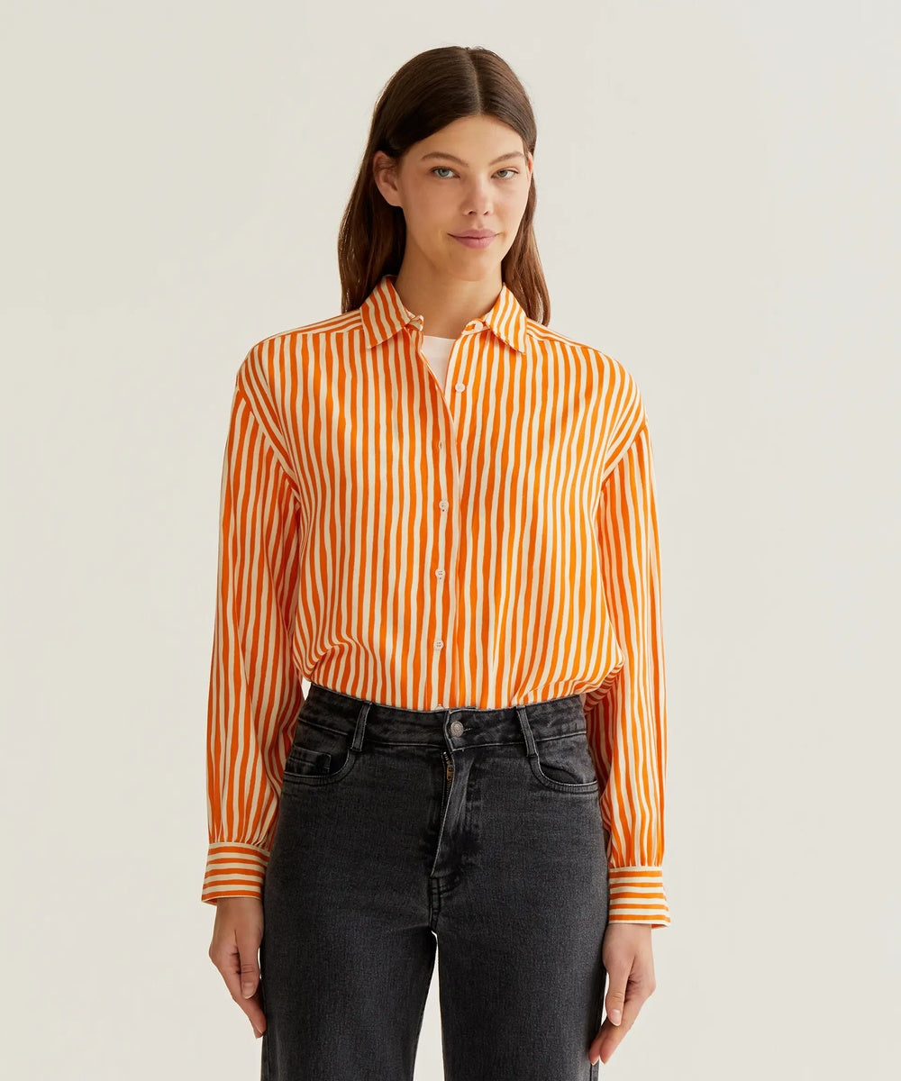 Chemise imprimé Lavagna Orange de Compañía Fantástica
