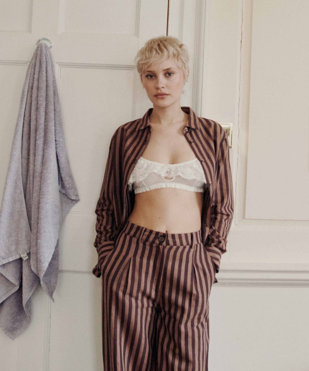 Chemise Rayée Khadi Violine de la marque Emile et Ida