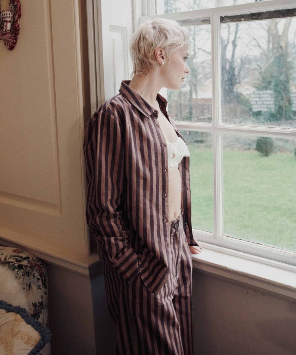 Chemise Rayée Khadi Violine de la marque Emile et Ida