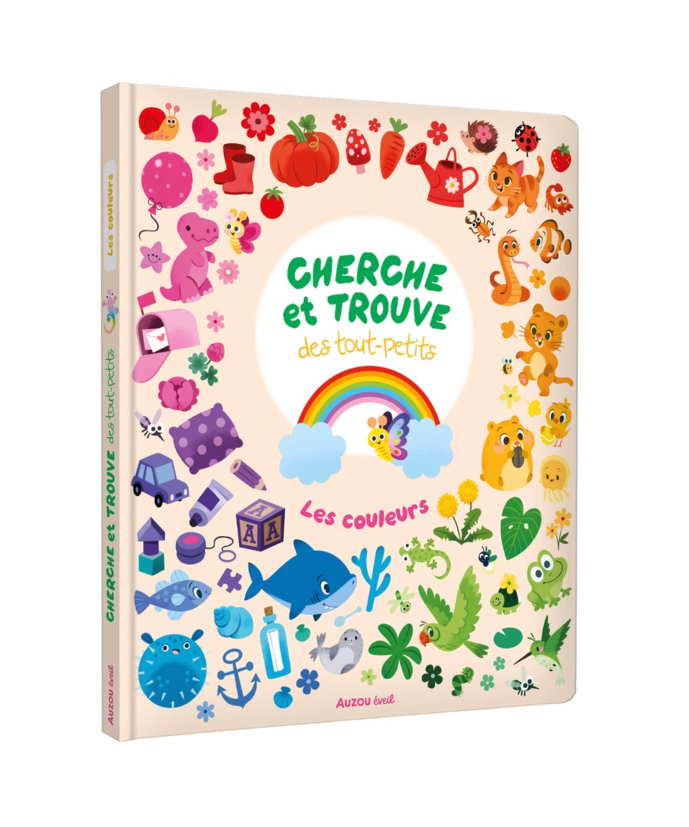 Livre cherche et trouve des tout petits les couleurs auzou avec illustrations colorees.