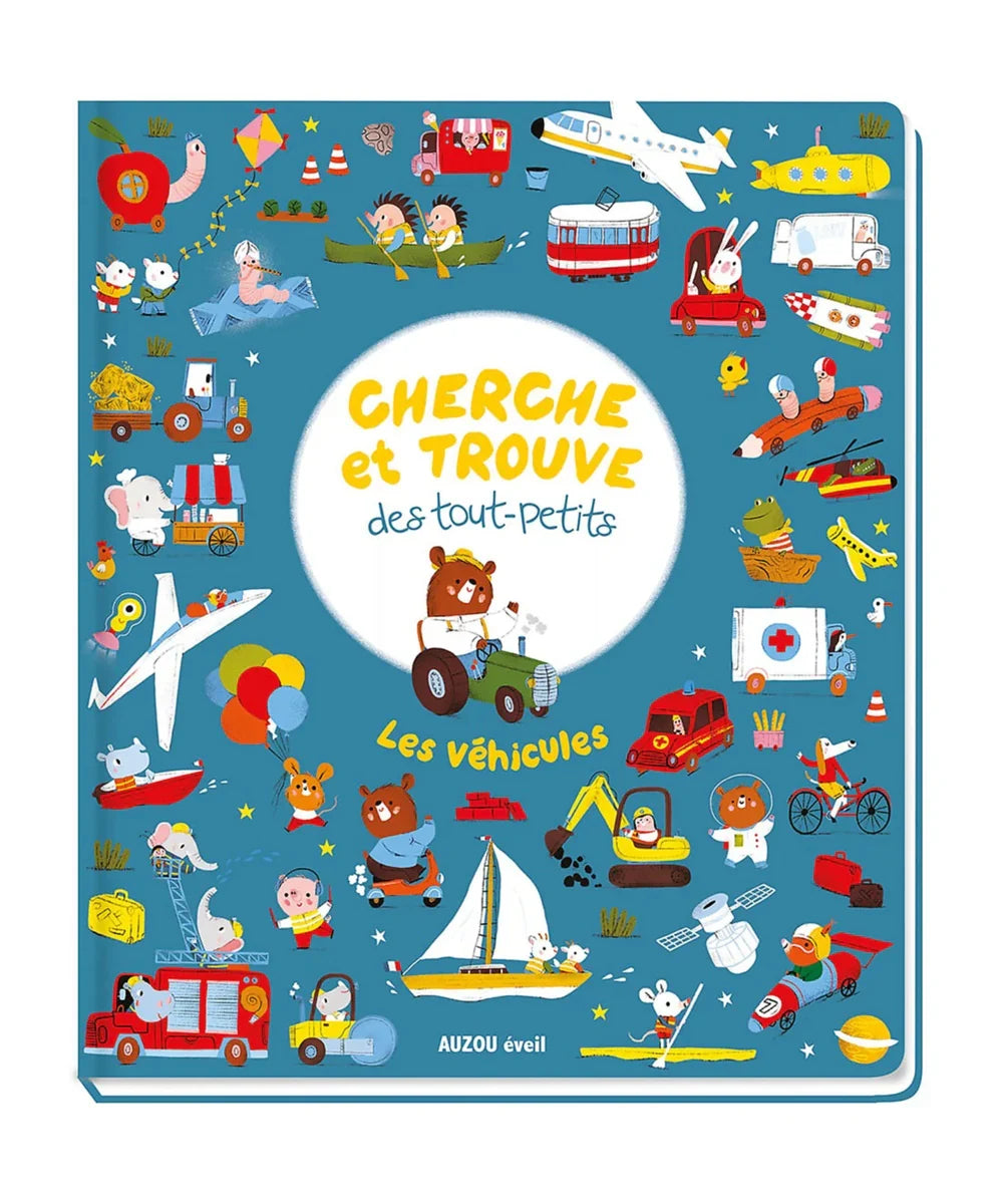 Livre imagier cherche et trouve des tout petits les vehicules auzou.