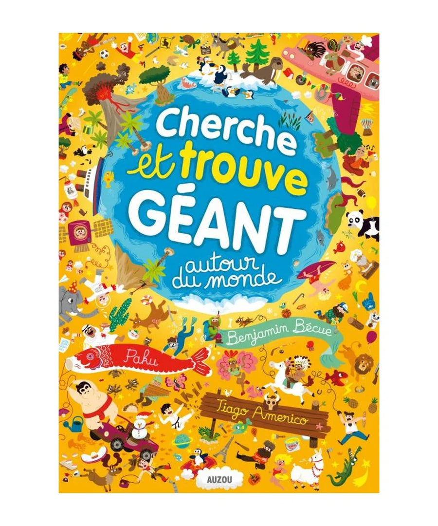 Grand livre cherche et trouve geant autour du monde auzou format xxl