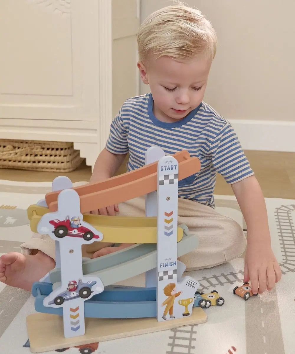 Circuit de voiture en bois - Bleu Little Dutch en situation