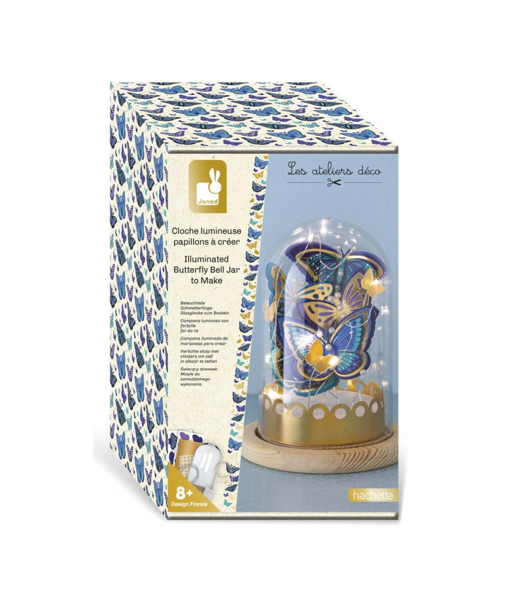 Cloche lumineuse Papillons à créer de la marque Janod, sur fond blanc
