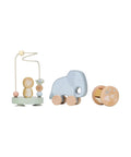 Coffret de trois jeux d'éveil en bois Safari Friends Little Dutch sur fond blanc