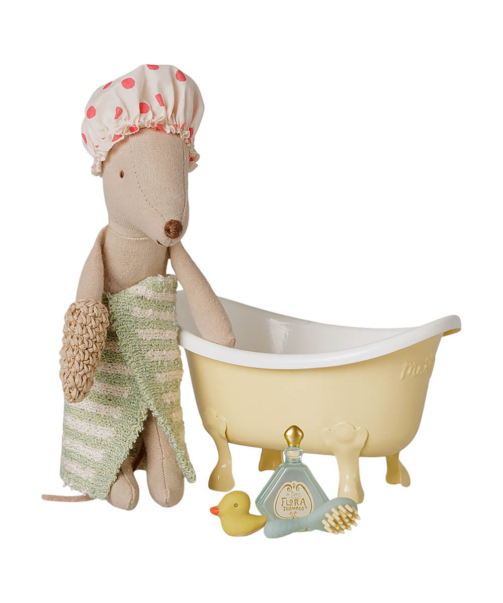 Coffret Bain pour Souris - Jaune Maileg, autre vue sur fond blanc 2