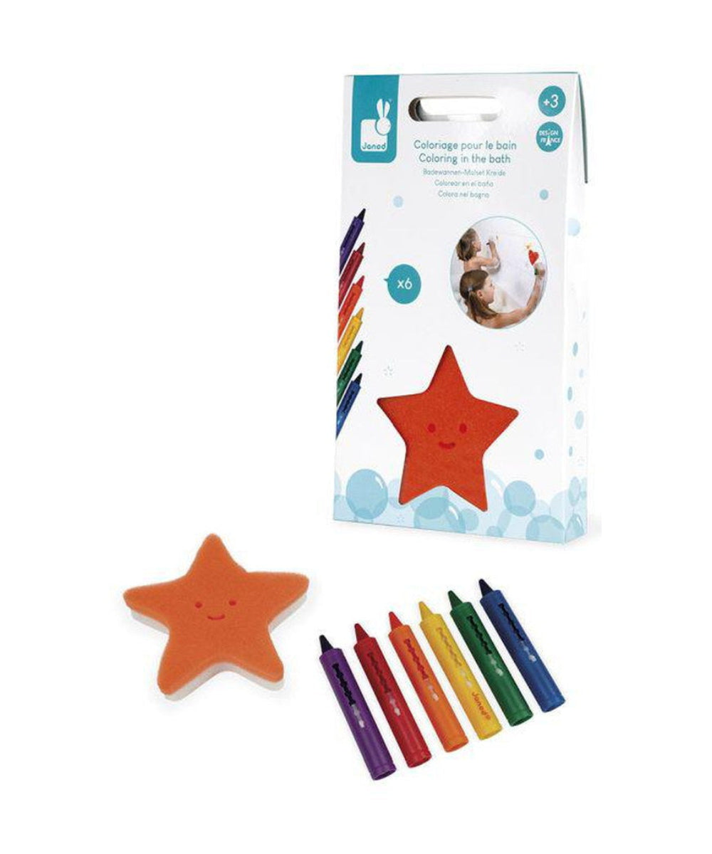 Coffret de coloriage pour le bain de la marque Janod, sur fond blanc