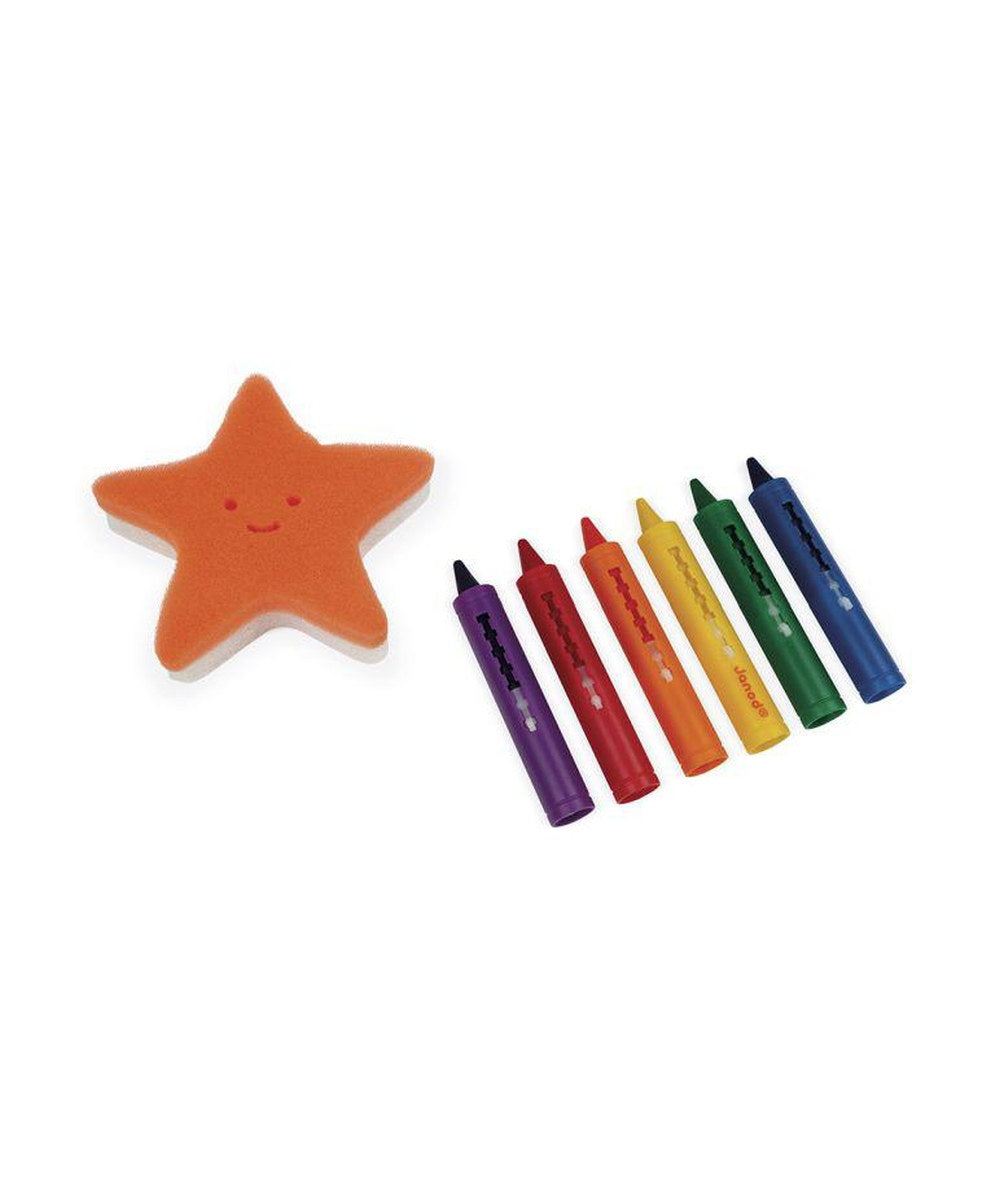 Coffret de coloriage pour le bain de la marque Janod, sur fond blanc