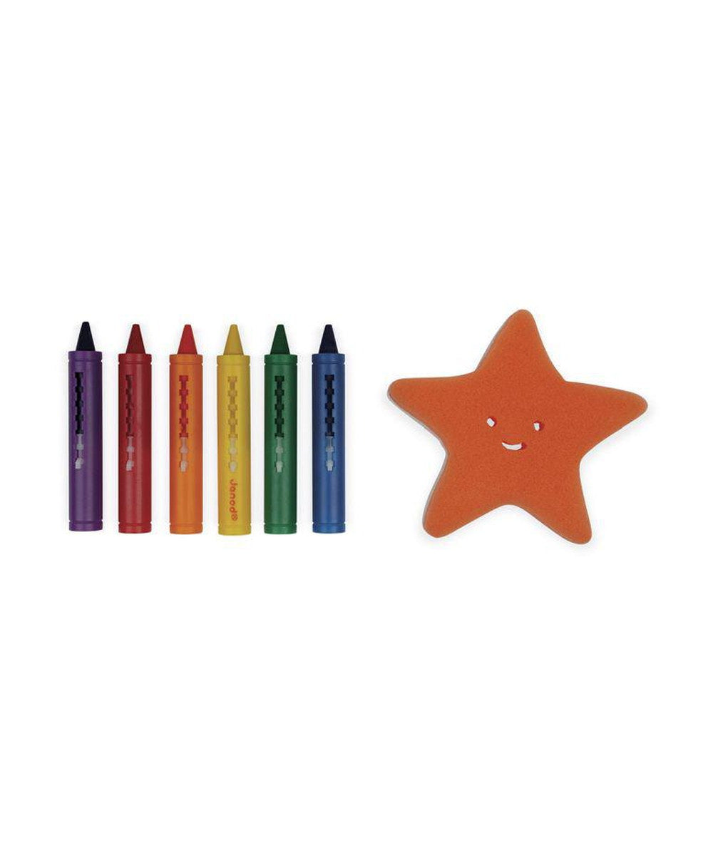 Coffret de coloriage pour le bain de la marque Janod, sur fond blanc
