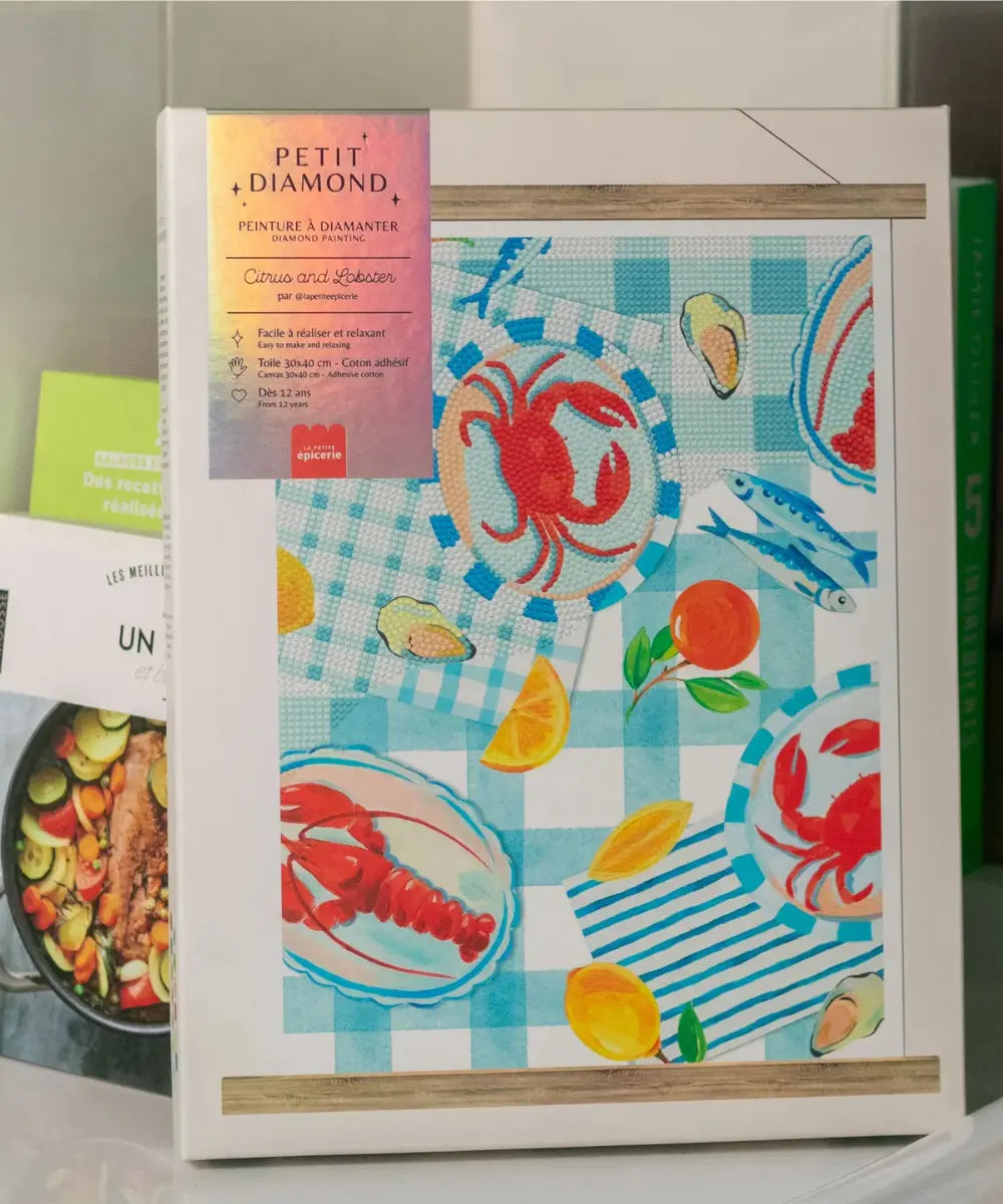Photo du packaging du Coffret de Diamond Painting Citrus and Lobster de la marque française La Petite Epicerie