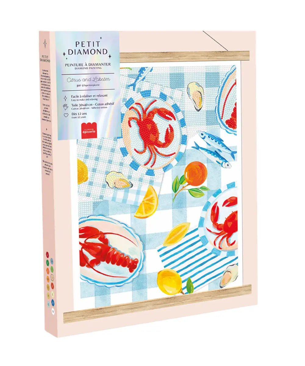 Petit Diamond : Coffret de Diamond Painting Citrus and Lobster de la marque française La Petite Epicerie