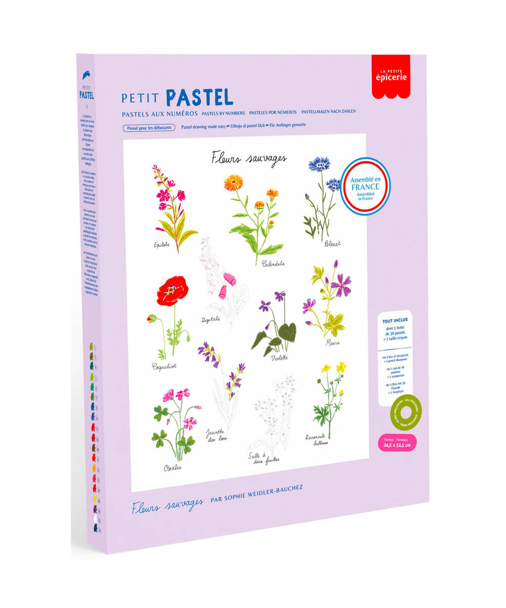 Coffret pastel au numéro Fleurs Sauvages de la marque La Petite Épicerie, sur fond blanc