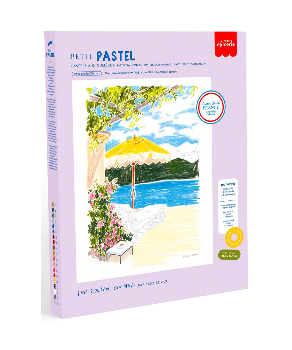 Coffret pastel au numéro Italian Summer de la marque La Petite Épicerie, sur fond blanc