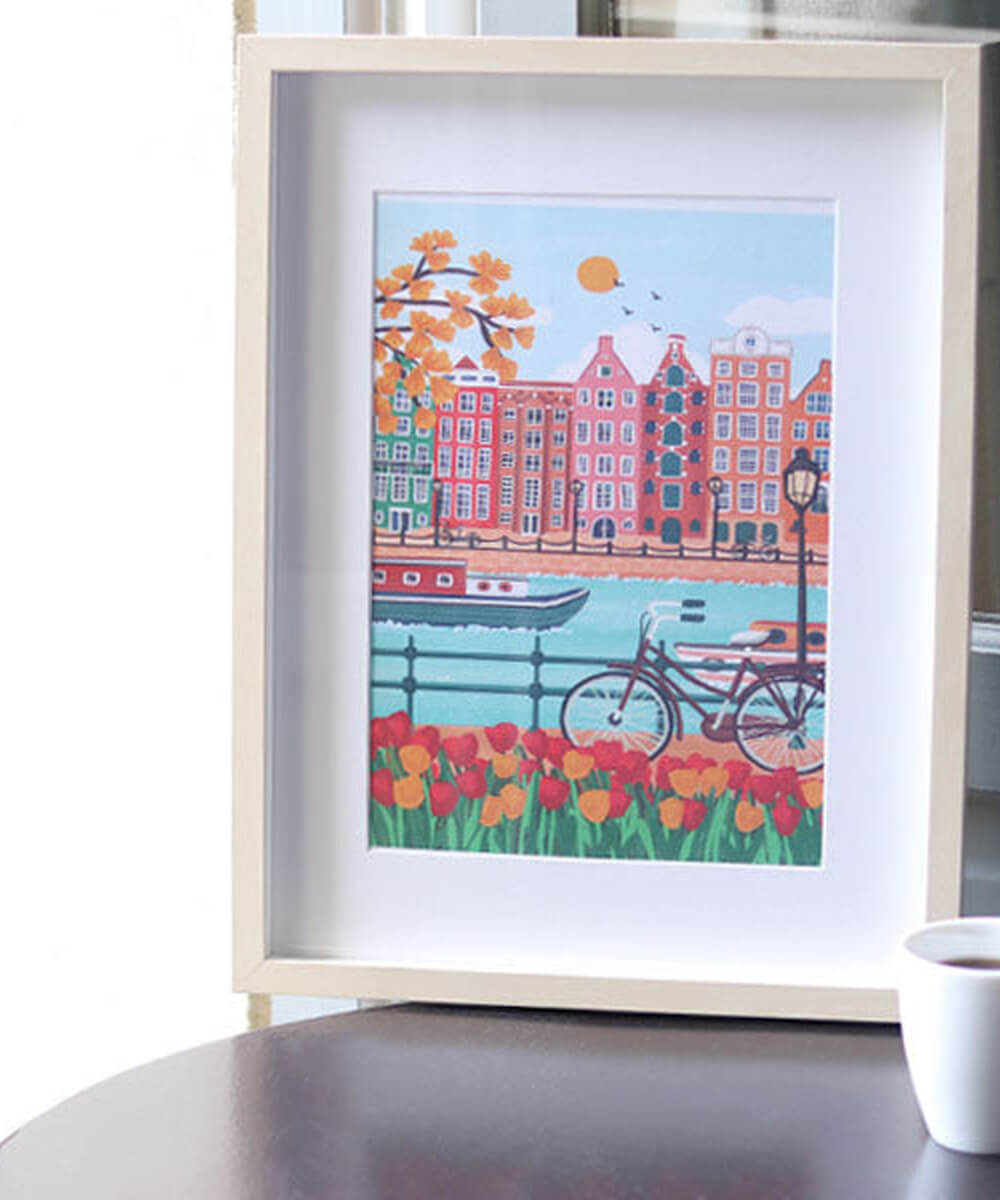 Coffret peinture au numéro Amsterdam de la marque La Petite Épicerie, en mise en scène