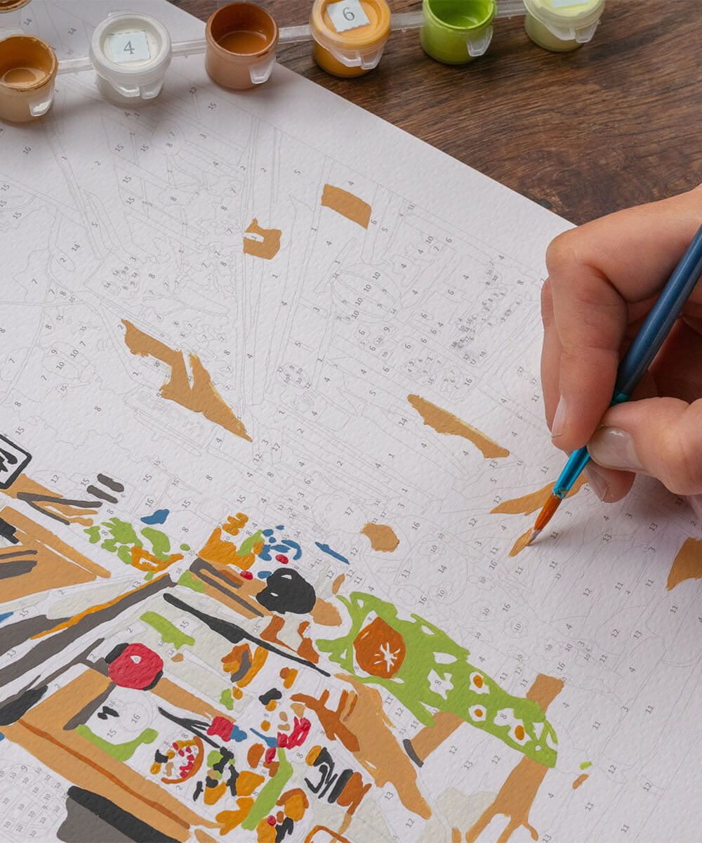 Coffret peinture au numéro Kyoto de la marque La Petite Épicerie, en mise en scène