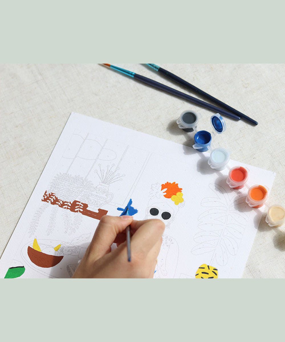 Peinture au numéro La Fille aux Chats de Petit Pinceau