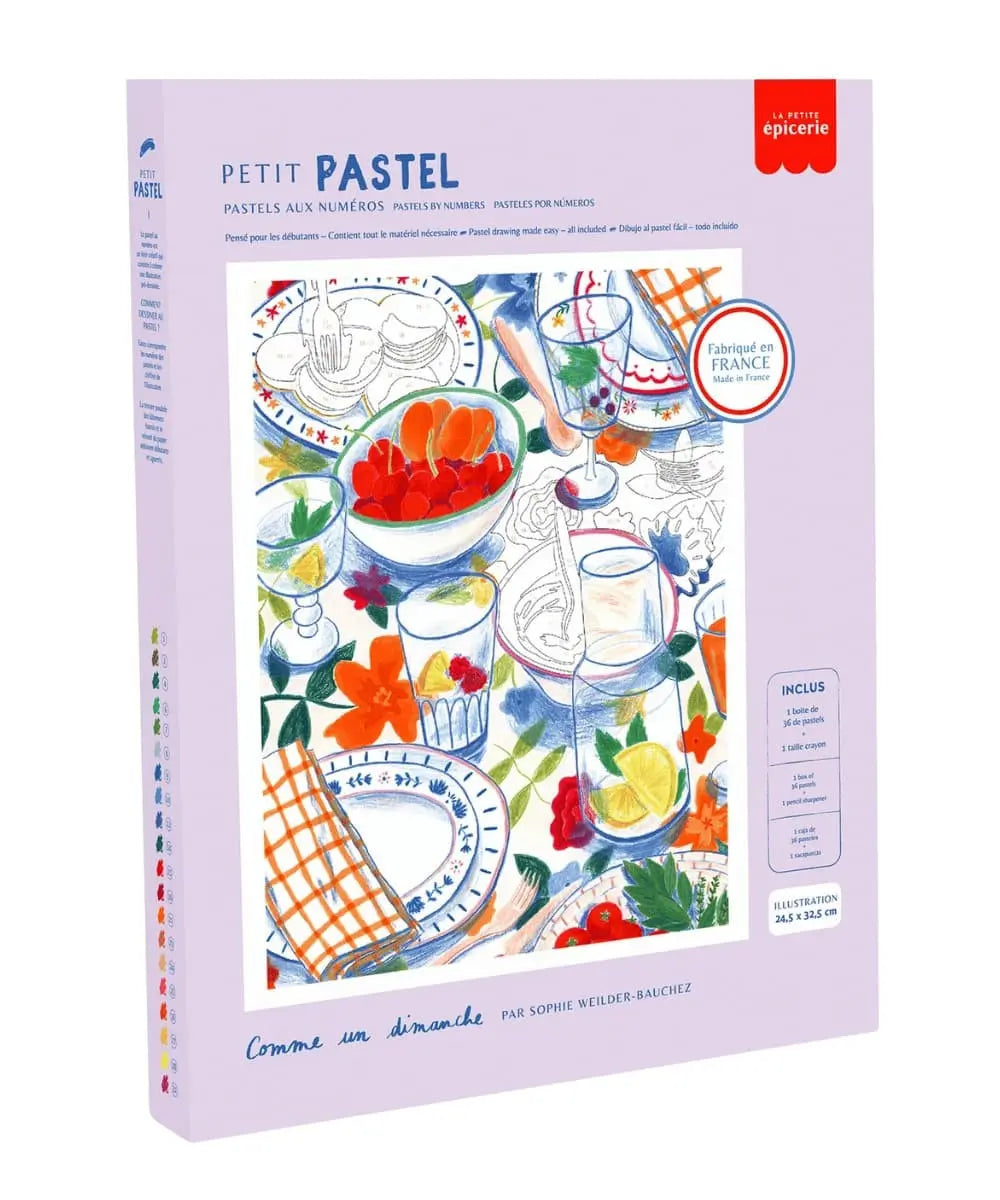 Coffret Petit Pastel au Numéro Comme un Dimanche de La Petite Épicerie sur un fond blanc