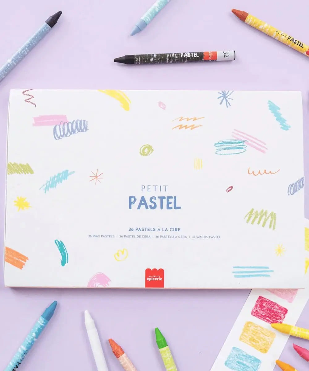 Zoom sur la boîte de pastels du Coffret Petit Pastel au Numéro Comme un Dimanche de La Petite Épicerie
