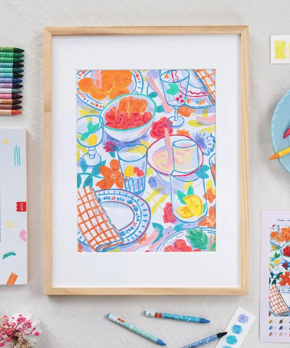 Affiche réalisée du Coffret Petit Pastel au Numéro Comme un Dimanche de La Petite Épicerie