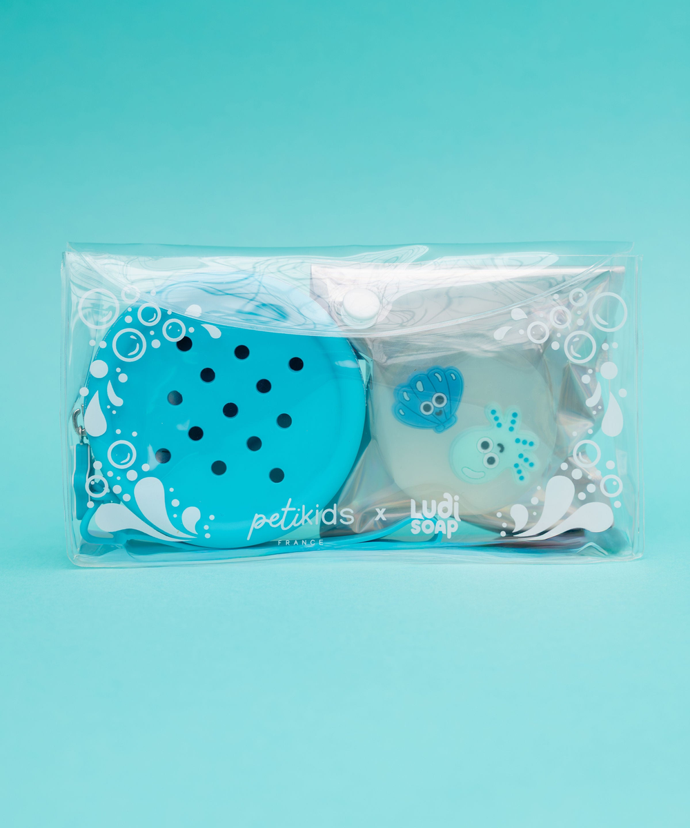 Coffret Savon et Pochette Petikids Ocean sur fond clair