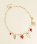 Photo sur fond blanc du Collier Oréa Coeurs rouges en acier inoxydable de Bohm Paris