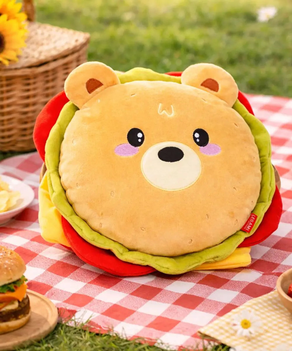 Gros plan en situation de Coussin Hamburger - Super Soft! de Legami