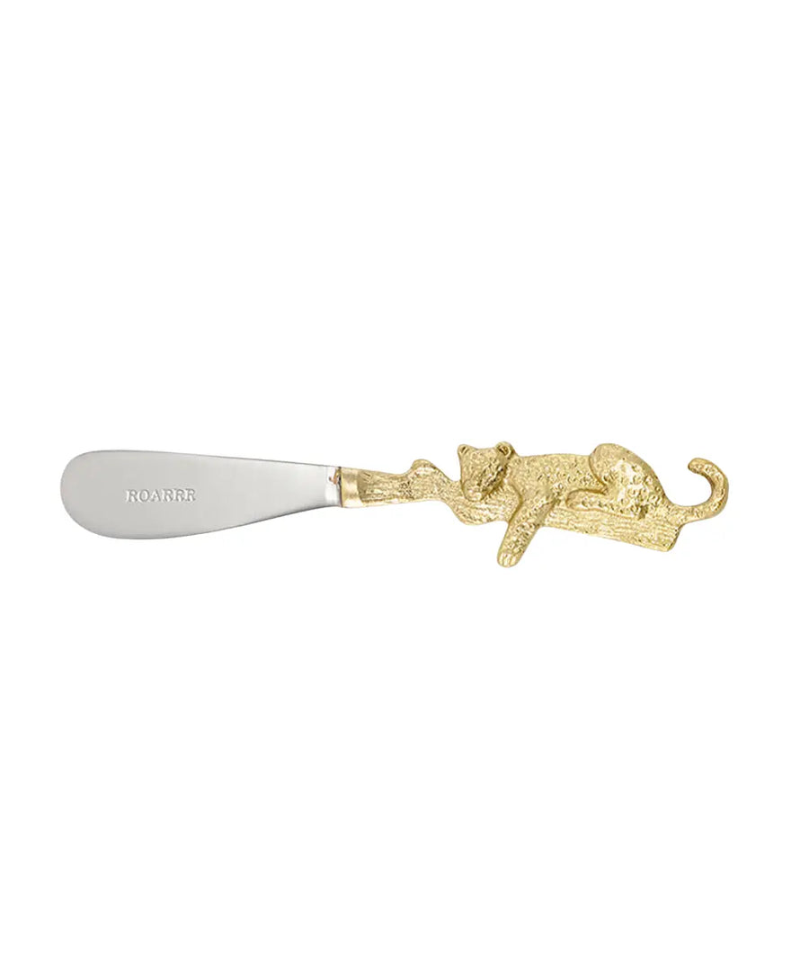 Couteau a beurre en laiton dore jenna leopard fait main doing goods.