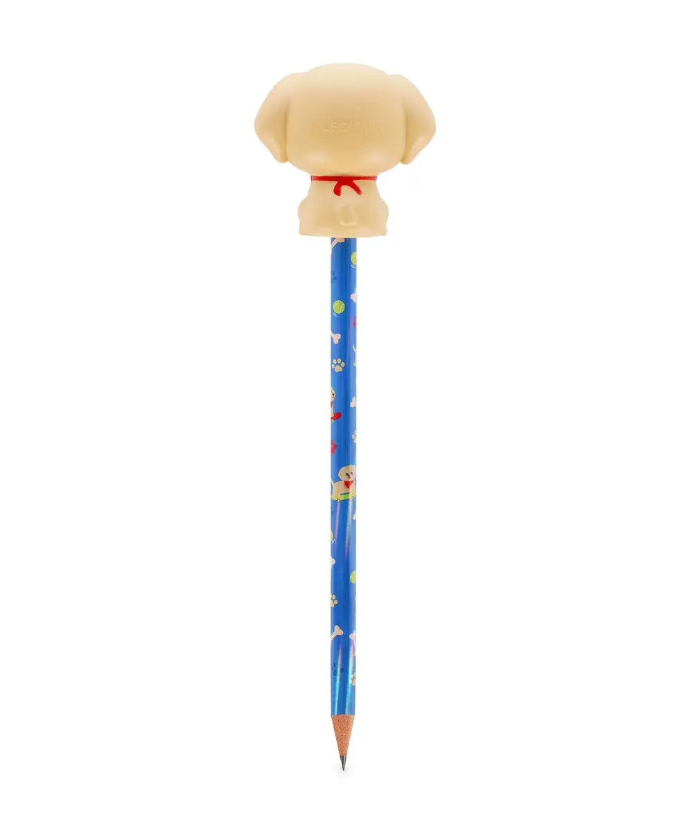 Crayon de bois a papier Legami avec embout figurine animal anti stress squishy tout doux
