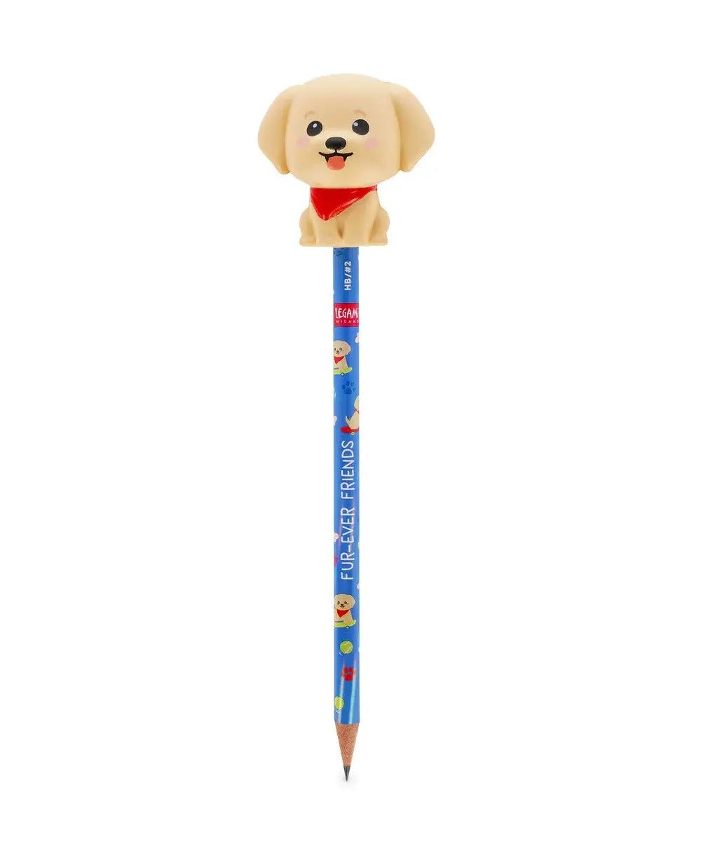 Crayon de bois a papier Legami avec embout figurine animal anti stress squishy tout doux