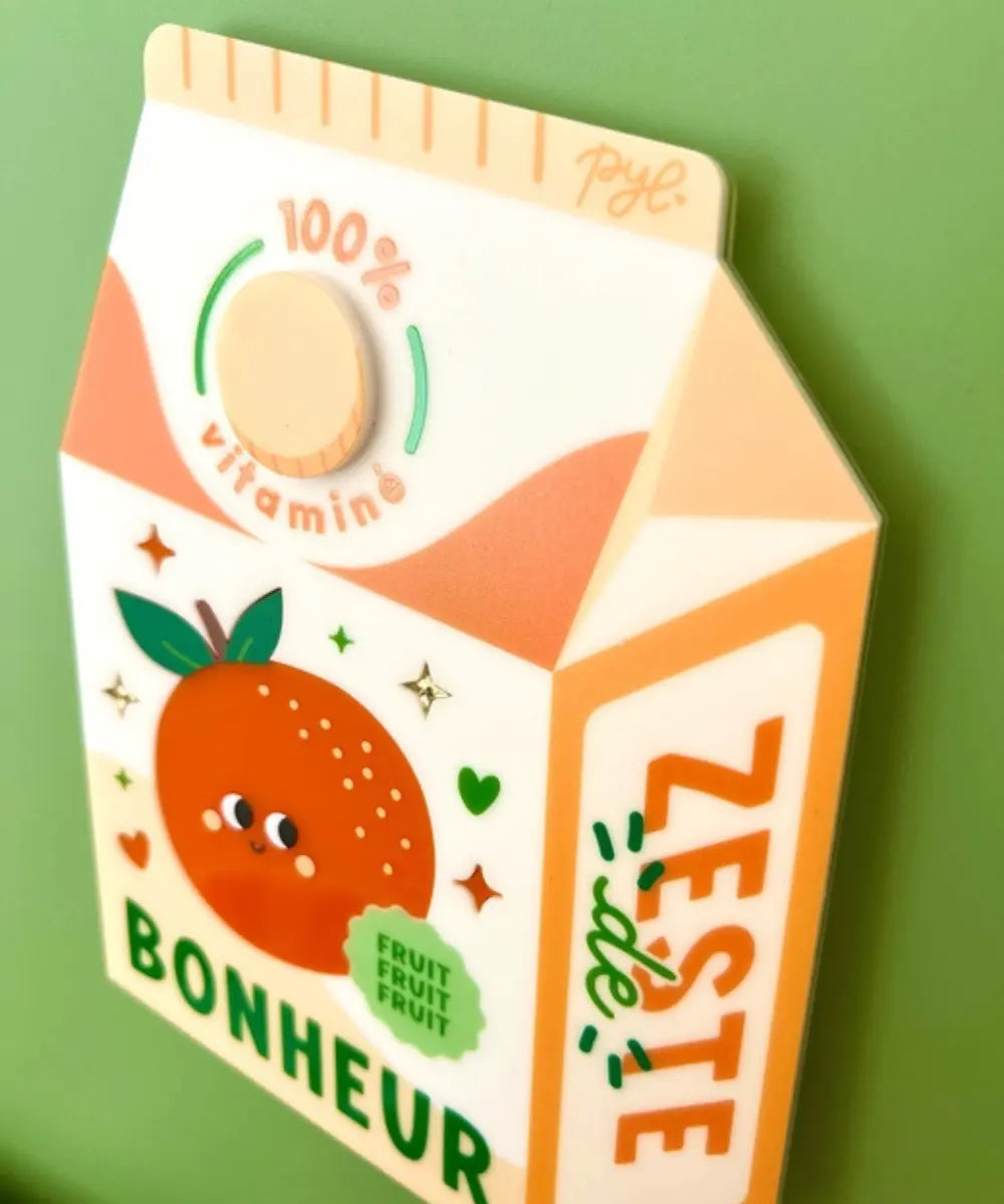 Détail de la Décoration murale Jus d'orange en plexiglas